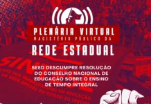 Rede estadual: plenária vai discutir resolução sobre ensino em tempo integral