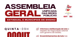 SINTESE convoca professores das redes estadual e municipais de ensino para assembleia geral